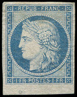 (*) ESSAIS -  6 : 1f. Bleu, Papier Pelure, Petit Bdf, TB - Altri & Non Classificati