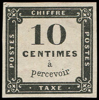 (*) ESSAIS -  Taxe : 10c. Noir, Format 22 X 22 Mm, TB, Cote Maury - Altri & Non Classificati