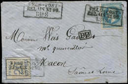 Let ALSACE-LORRAINE - Affranchissements Mixtes Avec France N°6 20c. Bleu, MIXTE Avec N°29B Obl. Cachet FELD-POST/RELAIS  - Lettres & Documents