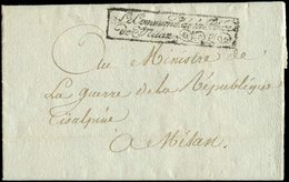 Let LETTRES SANS TIMBRE ET DOCUMENTS DIVERS - Marque Encadrée Le Commandt De La Place/De Milan Sur LAC De 1802, TB - Autres & Non Classés