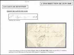 Let LETTRES SANS TIMBRE ET DOCUMENTS DIVERS - Cachet De Port Dû Sur LAC D'un Détenu De La Prison De Ste Pélagie Du 30/6/ - Altri & Non Classificati