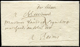 Let OBLITERATIONS PAR DEPARTEMENTS - 7/ARDENNES MP Manuscrite "de Sedan" Sur LAC De 1703, TTB - 1849-1876: Période Classique