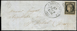 Let OBLITERATIONS PAR DEPARTEMENTS - 13/CALVADOS N°3 Obl. GRILLE S. LAC D'Ouizy, Càd T13 CROISSANVILLE 27/2/50, Boite D, - 1849-1876: Période Classique