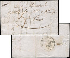 Let OBLITERATIONS PAR DEPARTEMENTS - 33/HERAULT MP Manuscrite "Beziers" Sur LAC De 1842, TB - 1849-1876: Classic Period