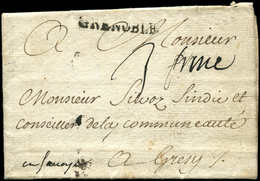 Let OBLITERATIONS PAR DEPARTEMENTS - 37/ISERE MP GRENOBLE Sur LAC De 1766, Marque Manuscrite "Franc", TB - 1849-1876: Classic Period