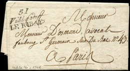 Let OBLITERATIONS PAR DEPARTEMENTS - 51/MAYENNE Cursive 51/Villaine/LE RIBAY Sur LAC De 1827, TB - 1849-1876: Période Classique