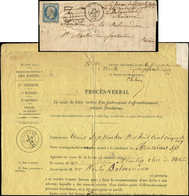 Let OBLITERATIONS PAR DEPARTEMENTS - 70/SAONE & LOIRE N°14 Obl. PC Sur LAC, Càd T15 MACON 29/8/55, Taxe 30 Annulée + Pro - 1849-1876: Periodo Classico