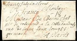 Let DEPARTEMENTS CONQUIS - 103/Roër MP Manuscrite "Franc Jusqu'à Clèves" S. LAC De 1800 Pour Paris, TB - 1792-1815: Départements Conquis