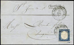 Let DUCHE DE SAVOIE - Oblitérations Sur Timbres Sardes N°12 Obl. Càd UFF.AMB.LINEA VITT.EM. 16/12/58 S. LAC, Cursive CHA - 1849-1876: Période Classique