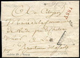 Let LETTRES DE PARIS - Marque Rouge ISSY Sur LAC De 1793, Cachet Triangulaire K/PP/PARIS, Petite Poste De Banlieue, R Et - 1849-1876: Periodo Classico