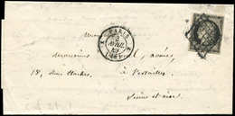 Let LETTRES DE PARIS - N°3a Obl. GRILLE S. LAC, Càd T1506 K PARIS K 3/4/49, Ind. 20, TB - 1849-1876: Classic Period