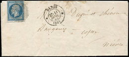 Let LETTRES DE PARIS - N°14A Obl. CERCLE De POINTS 3307 S. LAC, Càd T1355 *PARIS* 11/1/60, Ind. 21, TTB - 1849-1876: Période Classique