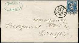 Let LETTRES DE PARIS - N°14B Obl. ROND De POINTS Sur LAC, Càd ** PARIS ** 1/3/62, TB - 1849-1876: Klassik