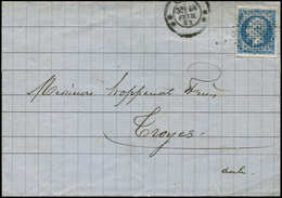 Let LETTRES DE PARIS - N°14B Obl. ROND De POINTS Sur LAC, Càd ** PARIS ** 18/2/62, TB - 1849-1876: Klassik