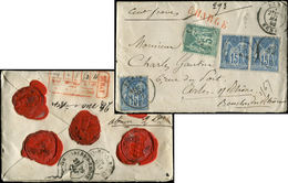 Let LETTRES DE PARIS - N°75 Et 90 PAIRE Et Unité Obl. Càd PARIS 28/5/82 Sur Env. CHARGE, TB - 1849-1876: Klassik