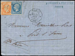 Let LETTRES DE PARIS - N°22 Et 23 Obl. Etoile S. LAC, Càd Octog. LEX PARIS E2 31/10/67, TTB - 1849-1876: Classic Period