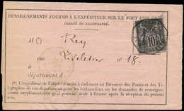 Let LETTRES DE PARIS - N°89 Obl. Càd Octog. LEX RUE LAFAYETTE 28/7/87 Sur Formulaire N°514 D'Avis De Réception, TB - 1849-1876: Période Classique