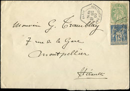 Let LETTRES DE PARIS - N°101 Et 111 Obl. Càd Hexag. LEX Bd Des CAPUCINES 27/12/00 Sur Env., TB - 1849-1876: Classic Period