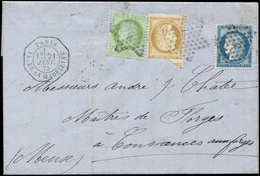 Let LETTRES DE PARIS - N°53, 59 Et 60C Obl. Etoile 3 S. LAC, Càd Octog. LEX Pl. De La MADELEINE 21/1/75, TTB - 1849-1876: Klassik