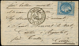 Let BALLONS MONTES - N°29B Obl. Etoile 1 S. LAC, Càd Pl. De La Bourse 7/10/70 Pour St BONNET Le VERT Corrèze, Sans Arriv - Krieg 1870