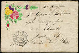 Let Guerre De 1870 -  Càd ARMEE DU RHIN Qr Gl 7e CORPS 14/8/70 S. LAC Joliment DECOREE De Fleurs, Superbe - Guerra Del 1870