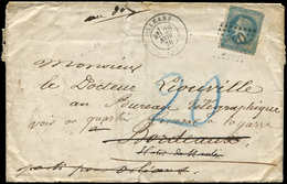 Let Guerre De 1870 -  N°29B Obl. GC 2340 D'ORLEANS 28/11/70 S. LSC Pour Bordeaux 30/11, Réexp. à Orléans 1/12, Taxe 20 A - Guerra Del 1870
