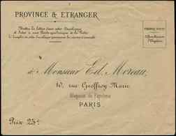 Let Commune De Paris -  Env. Neuve D'achemineur à 25c., Monsieur Ed. Moreau 10 Rue Geoffroy Marie, RR, TB - War 1870