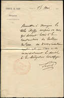 Let Commune De Paris -  Lettre De La -Délégation Scientifique Du 15/5/71 Signée Parisel Avec Cachet Rouge De La Délégati - Guerre De 1870