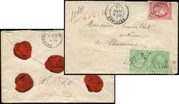 Let AFFRANCHISSEMENTS ET COMBINAISONS - N°35 PAIRE Et 49 Déf. Obl. GC 2915 S. Env. CHARGE, Càd T17 POITIERS 5/1/72, Frap - 1849-1876: Klassik