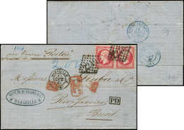 Let DESTINATIONS - N°24 (2) Obl. GC 2240 S. LAC, Càd MARSEILLE 15/10/67, Arr. RIO De JANEIRO Le 16/11, TB - 1849-1876: Classic Period