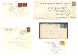 Let DESTINATIONS - 5 Lettres Pour Les ETATS-UNIS, Affr. Différents Dont Ports Multiples, 1878-1900, TB - 1849-1876: Periodo Classico