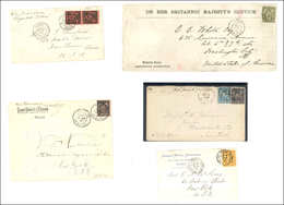 Let DESTINATIONS - 5 Lettres Pour Les ETATS-UNIS, Affr. Différents Dont Ports Multiples, 1878-1900, TB - 1849-1876: Classic Period