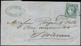 Let AFFRANCHISSEMENTS DE SEPTEMBRE 1871 - N°37 Obl. Amb. CB S. LAC, Càd CETTE A BORDEAUX 2/9/71, NON Taxée, TB - 1849-1876: Periodo Classico