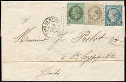 Let AFFRANCHISSEMENTS DE SEPTEMBRE 1871 - N°25, 27B Et 37 Obl. Amb. PBEL S. LAC, Càd GARE DE NANCY 5/9/71, TTB - 1849-1876: Periodo Classico