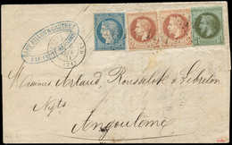 Let AFFRANCHISSEMENTS DE SEPTEMBRE 1871 - N°25 (dc), 26 PAIRE Et 37, Obl. GC 1491 S. LAC, Càd T17 LA FERTE BERNARD 6/9/7 - 1849-1876: Période Classique