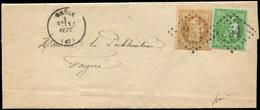 Let AFFRANCHISSEMENTS DE SEPTEMBRE 1871 - N°28B Et 42B Obl. GC 351 S. LAC, Càd T16 BAUGE 12/9/71, TTB - 1849-1876: Période Classique