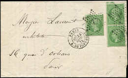 Let AFFRANCHISSEMENTS DE SEPTEMBRE 1871 - N°20 5c. Vert, PAIRE + 1 Ex. Obl. Etoile 17 S. LAC, Càd R. Du Pont Neuf 24/9/7 - 1849-1876: Classic Period