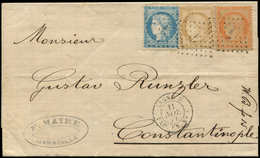 Let POSTE MARITIME - N°38, 59 Et 60 Obl. ANCRE S. LAC, Càd LIGNE U PAQ FR N°3 11/11/71, Arr. CONSTANTINOPLE, TTB - Maritime Post