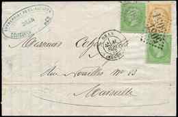 Let LETTRES ET OBLITERATIONS D'ALGERIE - N°20 (2) Et 59 Obl. GC 5051 S. LAC, Càd ORAN 16/9/72, TB - 1849-1876: Classic Period