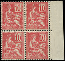 ** EMISSIONS DU XXème SIECLE - 112   Mouchon, 10c. Rose, BLOC De 4 Bdf, Excellent Centrage, Superbe - Unused Stamps