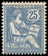 ** EMISSIONS DU XXème SIECLE - 127   Mouchon Retouché, 25c. Bleu, Bon Centrage, TB - Unused Stamps