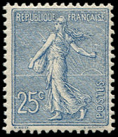 ** EMISSIONS DU XXème SIECLE - 132   Semeuse Lignée, 25c. Bleu, Bien Centré, TB - Unused Stamps