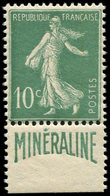 ** EMISSIONS DU XXème SIECLE - 188A  Minéraline, 10c. Vert, Très Bon Centrage, TB - Neufs