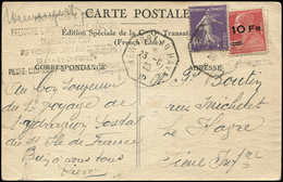 Let POSTE AERIENNE - 3   10Fr. Sur 90c. Rouge, Berthelot, "ILE De FRANCE" + N°237 Obl. Càd NEW YORK Au HAVRE 23/6/23 S.  - 1927-1959 Nuovi