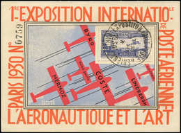 Let POSTE AERIENNE - 6c  1f.50 Outremer, E.I.P.A. 30 Obl. S. CP De L'Expo, TB - 1927-1959 Neufs