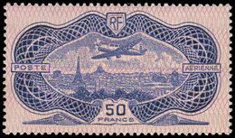 ** POSTE AERIENNE - 15b 50f. Burelé, Burelage RENVERSE, TB. C - 1927-1959 Neufs