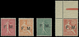 ** FRANCHISE MILITAIRE - 1/4 Mouchon Et Semeuse Lignée, TB - Military Postage Stamps