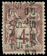 (*) PREOBLITERES - 2   Sage,  4c. Lilas-brun, 15 FEVR, Qqs Dc, B/TB. C - 1893-1947