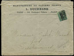 Let PREOBLITERES - 3   Sage,  5c. Vert, 6 FEVR. Sur Env. L. Duchesne, RR Et TB. J - 1893-1947