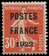 (*) PREOBLITERES - 38  30c. Rouge, POSTES FRANCE 1922, TB. S - 1893-1947